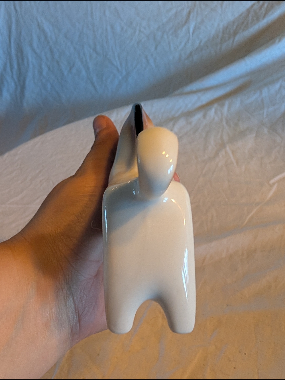 2/60$ Vintage Hollóházi Ceramic Horse Figurine in White, Brown and Black - Picture 5 of 7